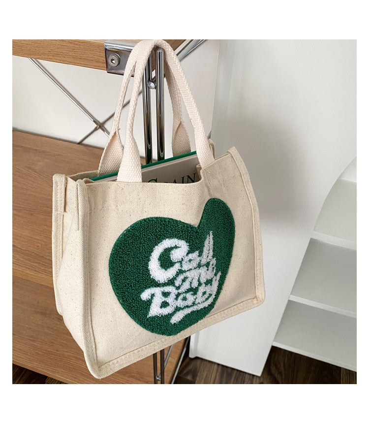 Heart Shape Canvas Tote Bag