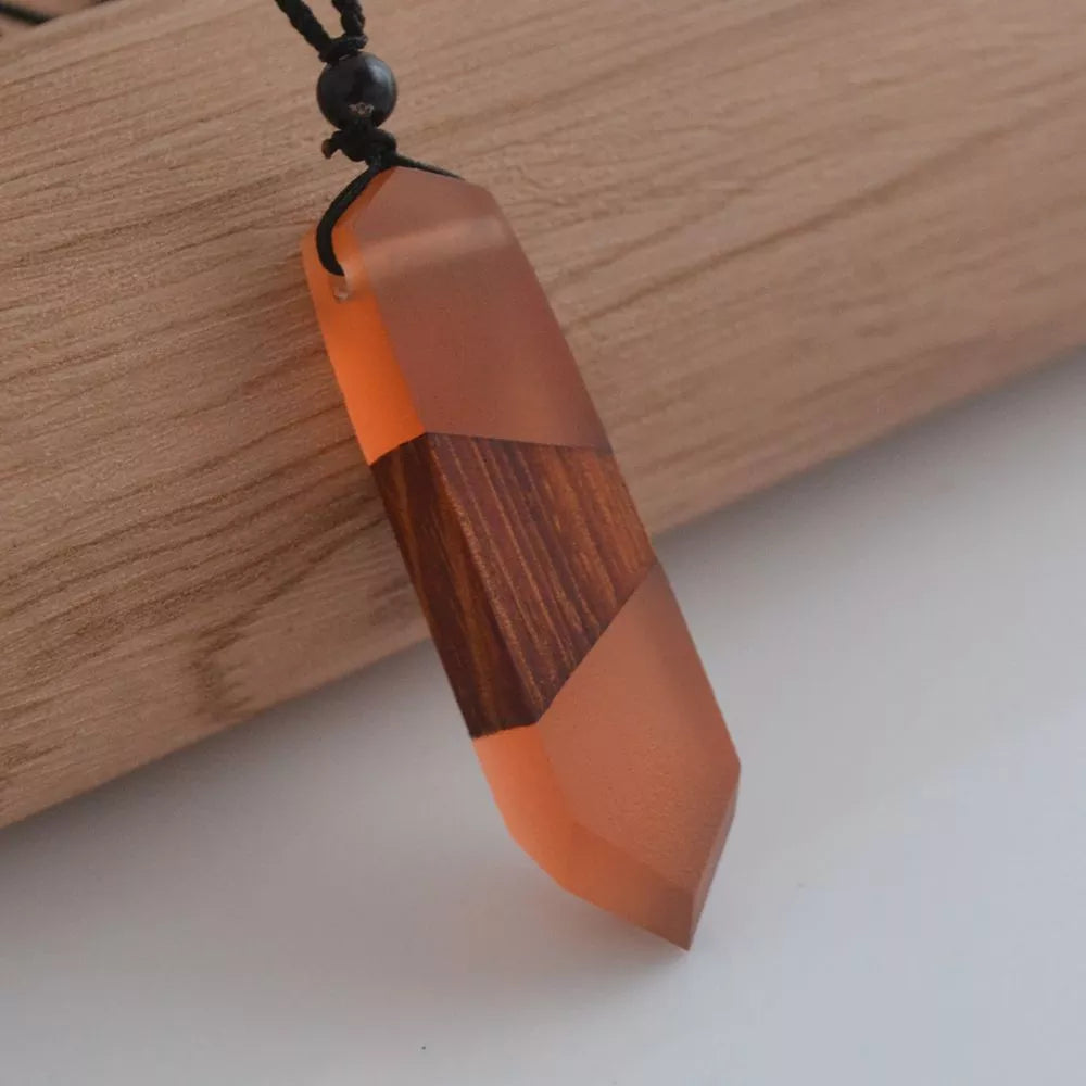 Wood Resin Necklace Pendant