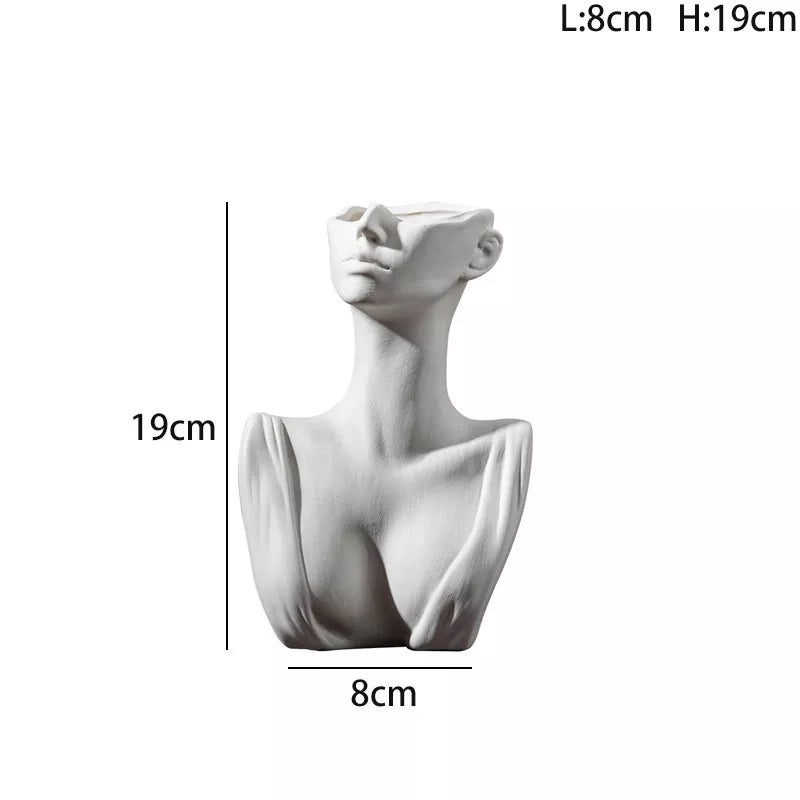 Nordic Ceramic Woman Body Vase