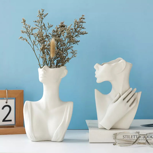 Nordic Ceramic Woman Body Vase